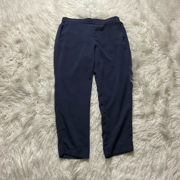 J. Crew Blue Jamie Pull On Pant with Elastic Waist Ankle Cropped - Picture 2 of 6